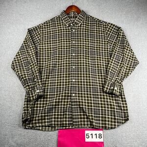 Daniel Cremieux Shirt XL Brown Plaid Casual Button Up Long Sleeve Mens